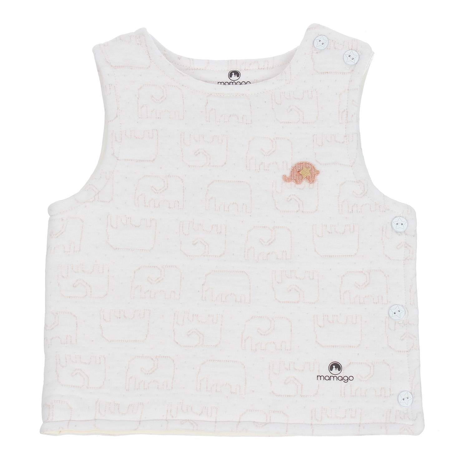 Gile Bông cúc sườn in hình Voi Mamago HN20D (Be) hình 1