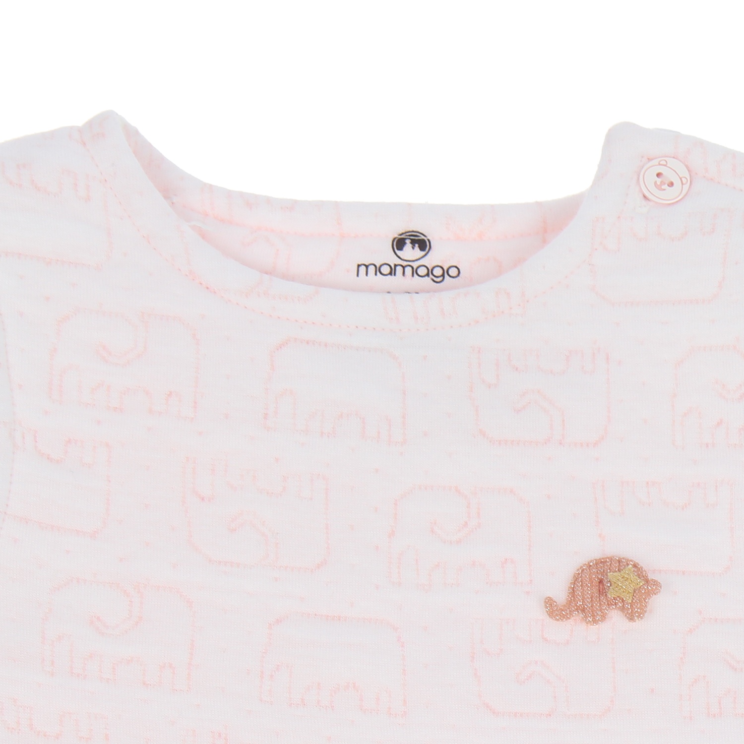 Gile Bông cúc sườn in hình voi Mamago HN20D (Cam) hình 2