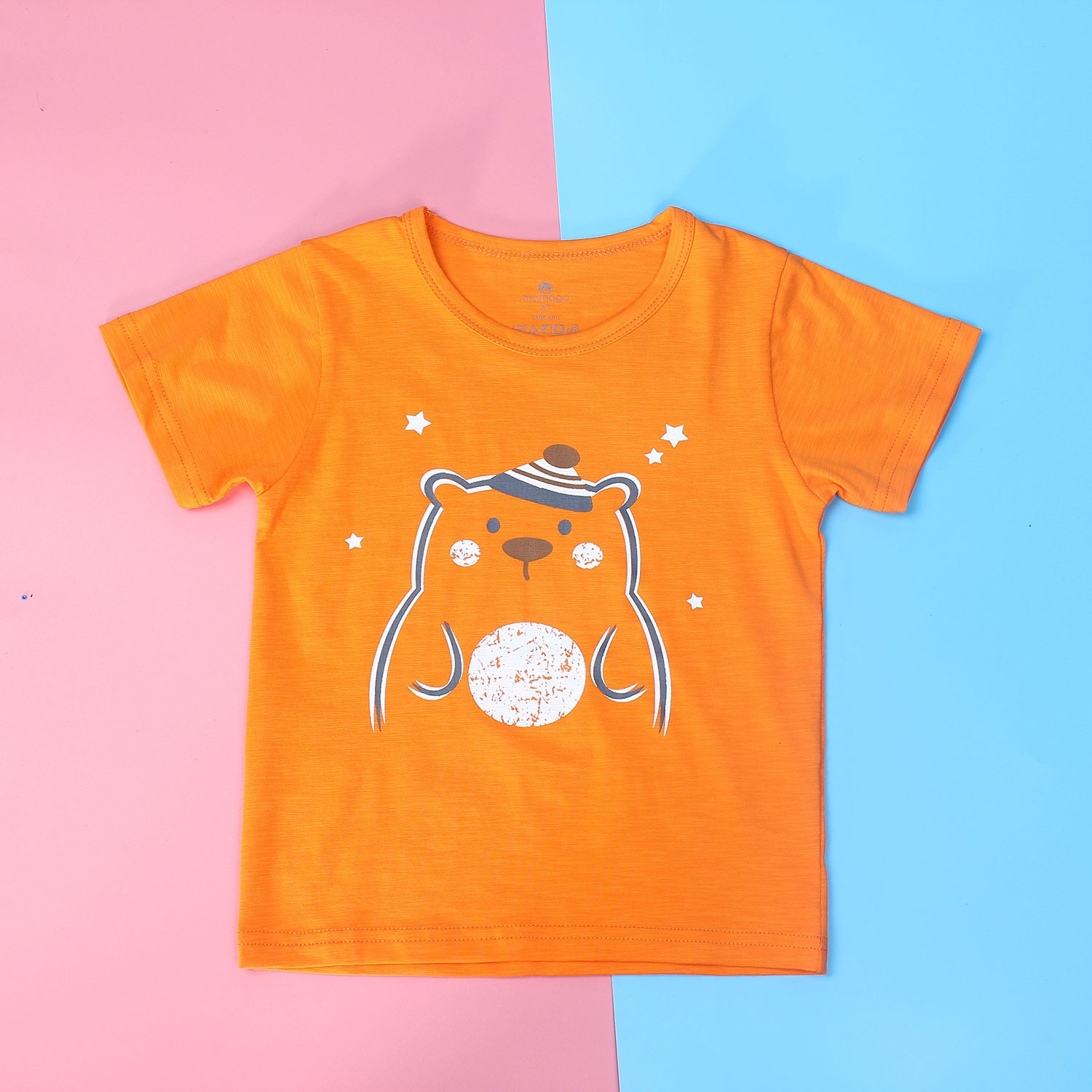 Quần áo ba lỗ bé trai Mamago in hình chú gấu HT19 (cam) Quần áo ba lỗ bé trai Mamago in hình chú gấu HT19 (cam) hình 3