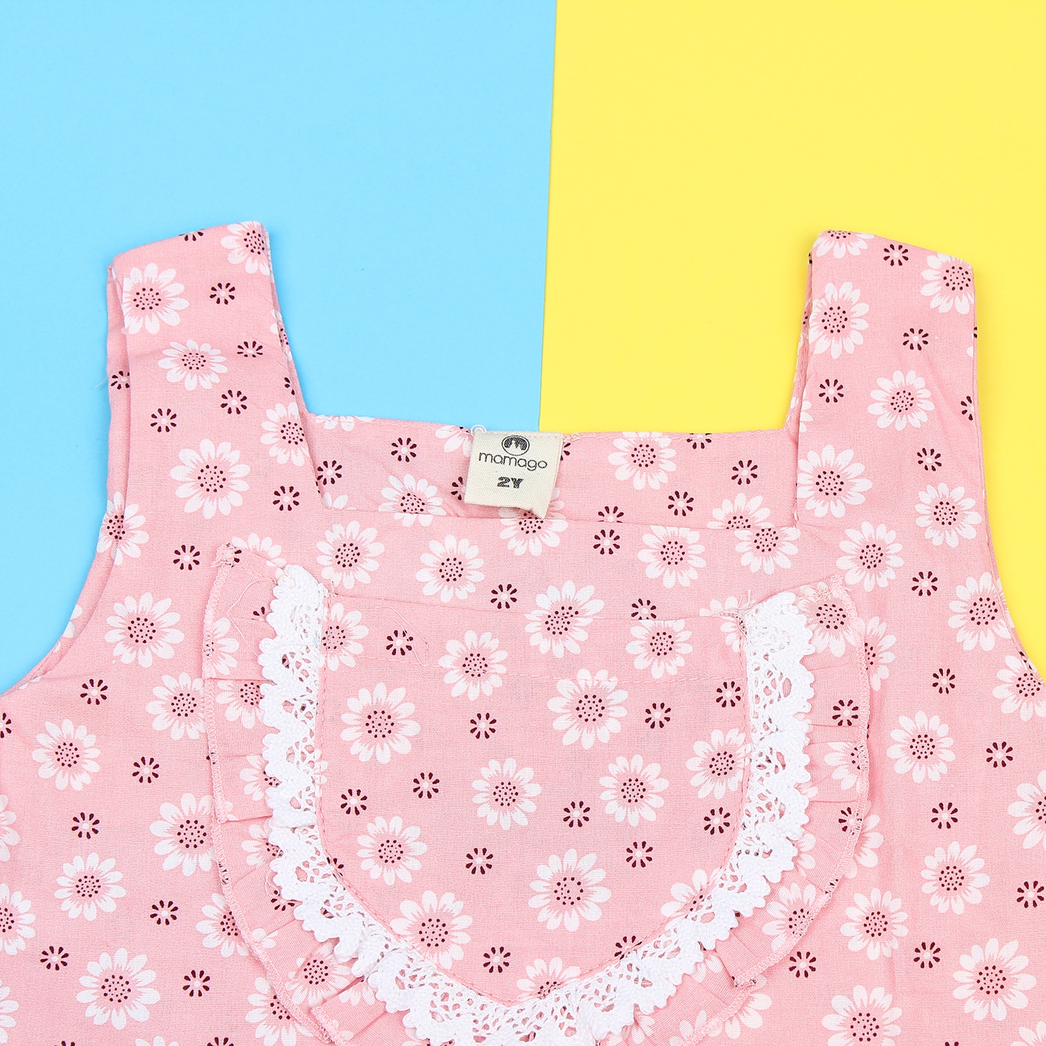 Quần áo thời trang bé gái Mamago thêu túi ngực M19 (Hồng) hình 1