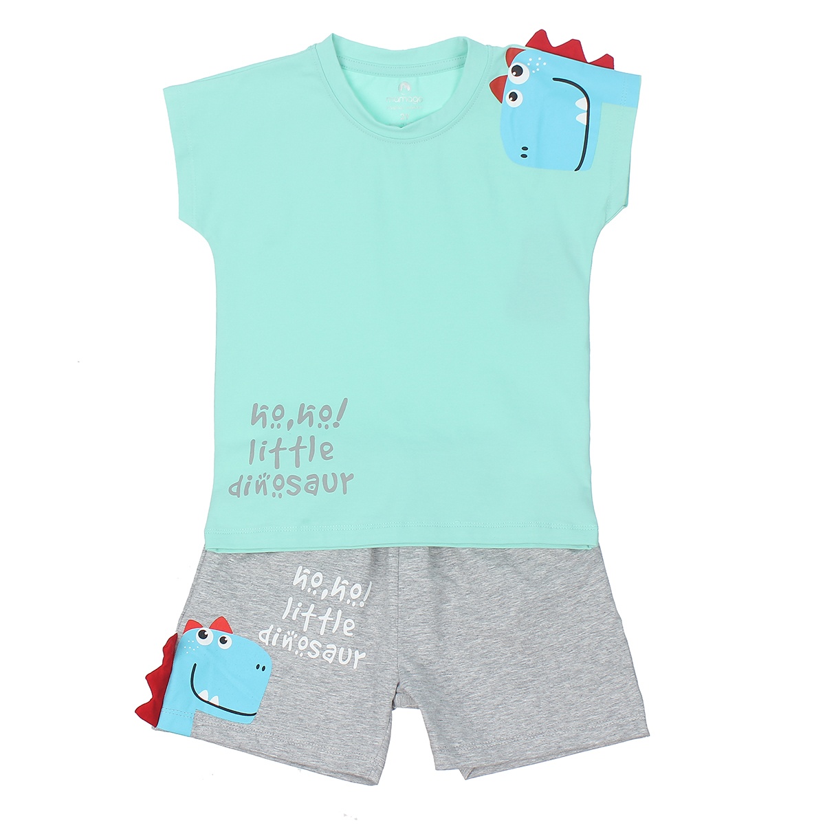 Quần áo thời trang bé trai cộc tay Mamago in Little Dinosaur LN20H (Xanh) 1Y hình 1