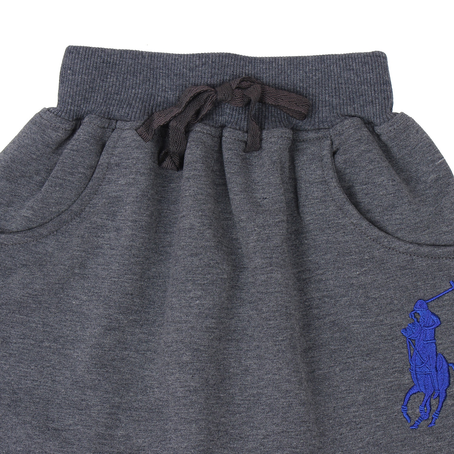 Quần cotton nỉ bé trai thêu ngựa (Xám) hình 1