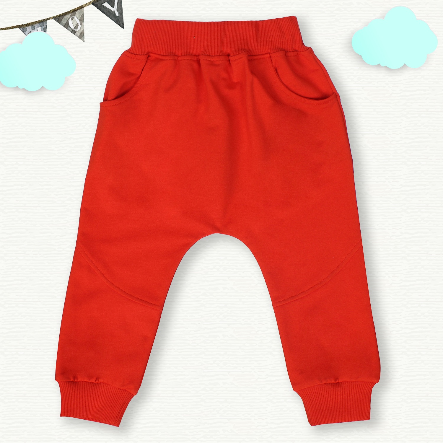 Quần cotton nỉ mông in hình thú bé trai Kiza (Cam) hình 1