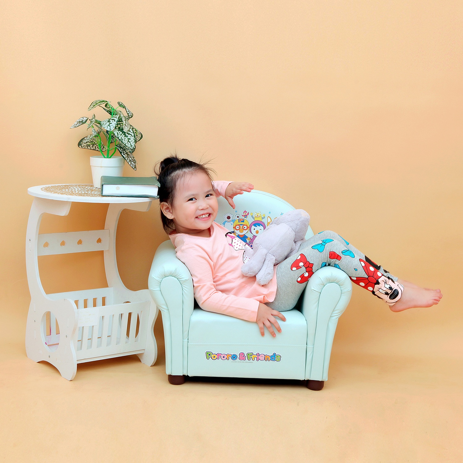 Quần legging dài bé gái in chuột Mickey Kiza (Ghi) hình 3