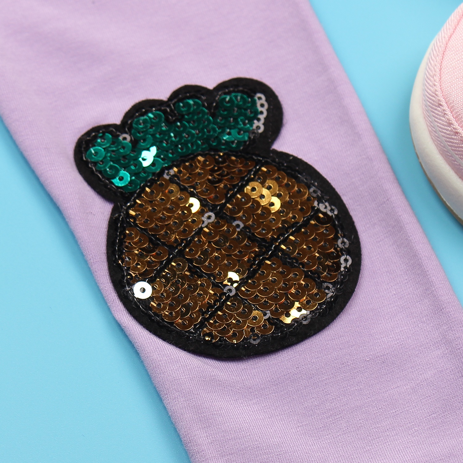 Quần legging dài bé gái in trái dứa Kiza (Tím) hình 2