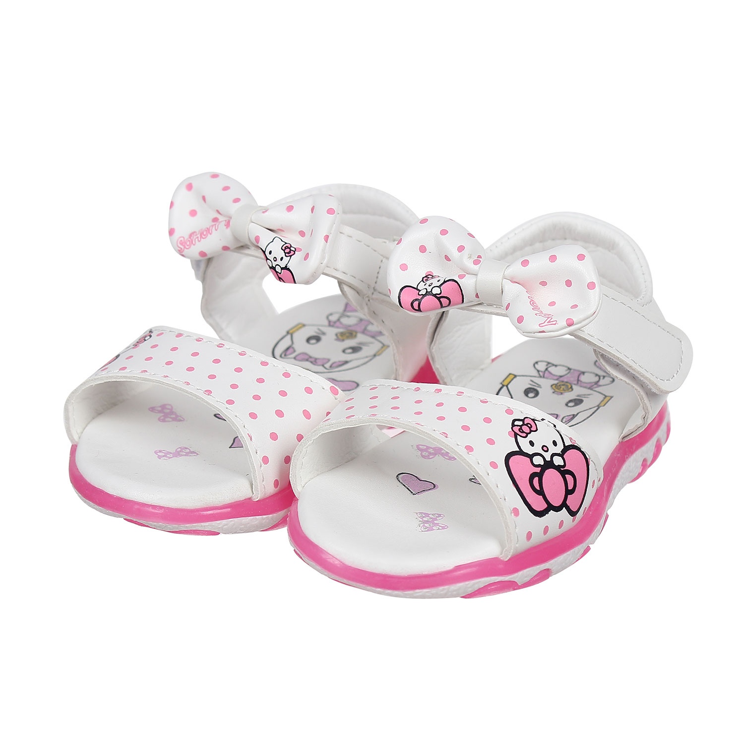 Sandal cho bé gái in Kitty nơ quai DN hình 3