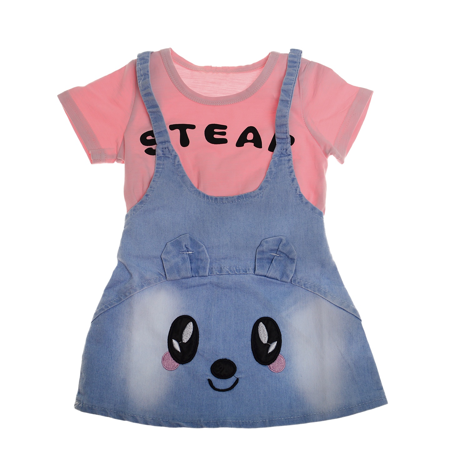 Set váy yếm & áo phông in hình hình 1