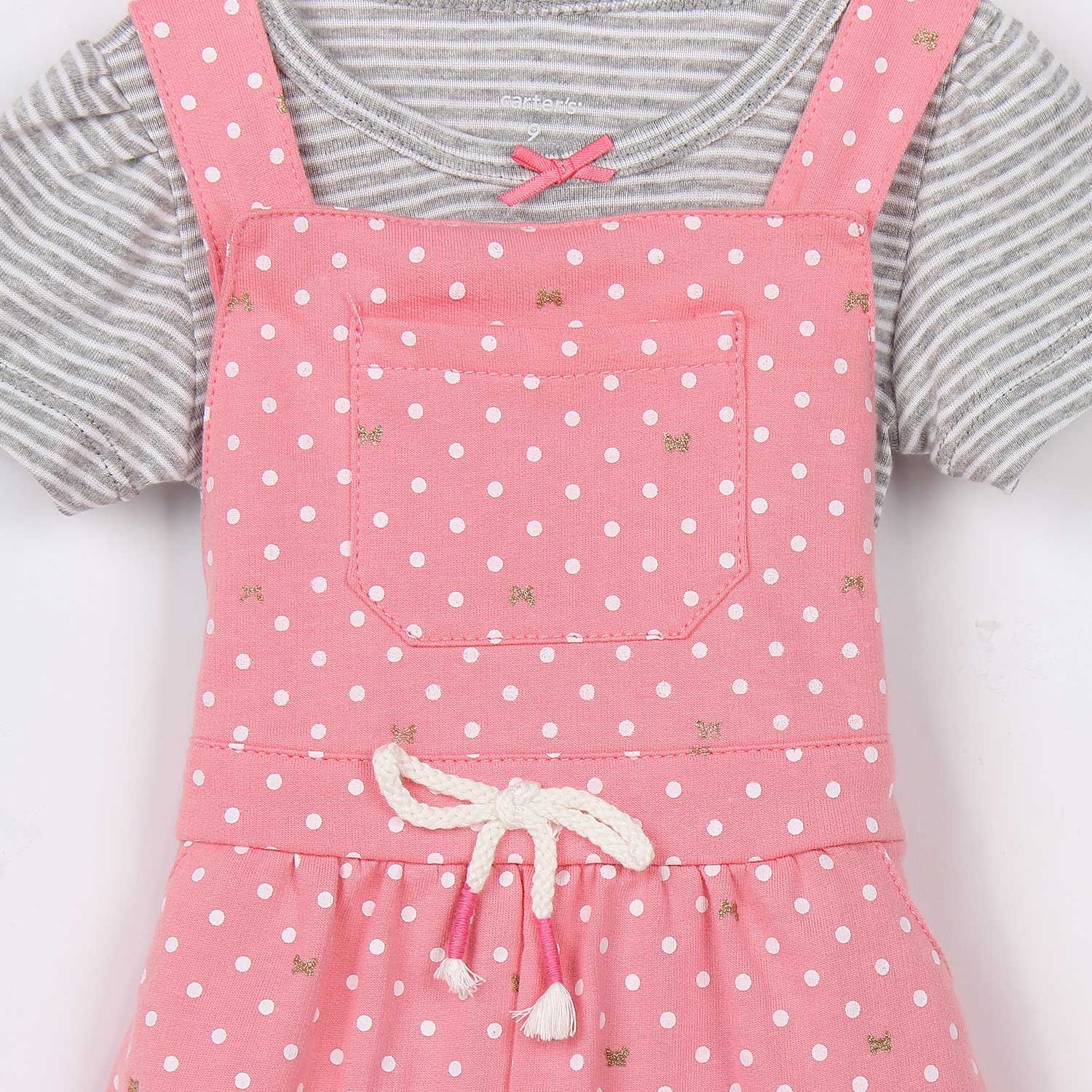 Set yếm bé gái chấm bi CC hình 2