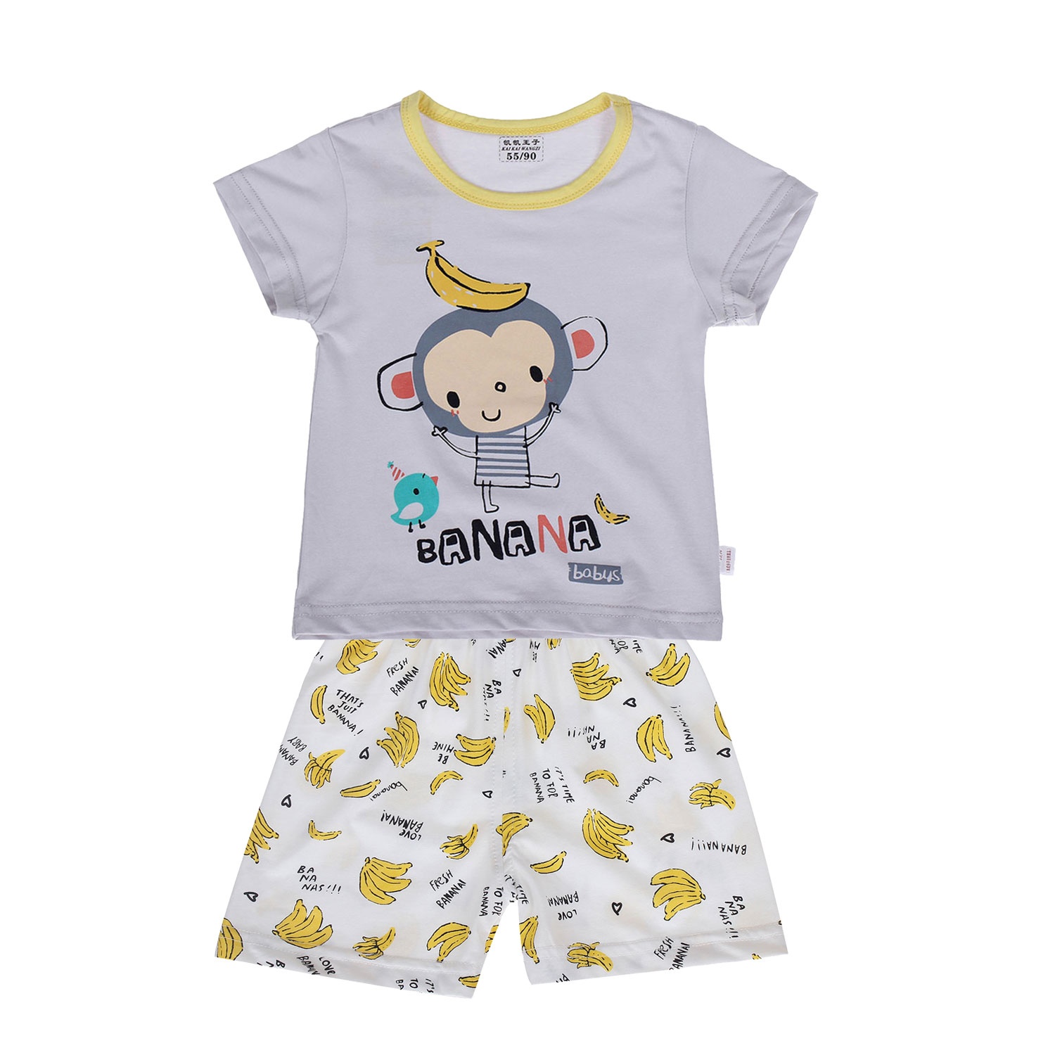 Bộ quần áo cotton Lei in hình chú khỉ hình 1