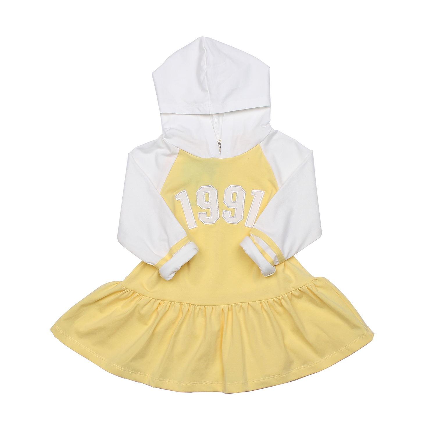 Váy bé gái có mũ in 1991 Mamago M19T (Vàng) hình 2