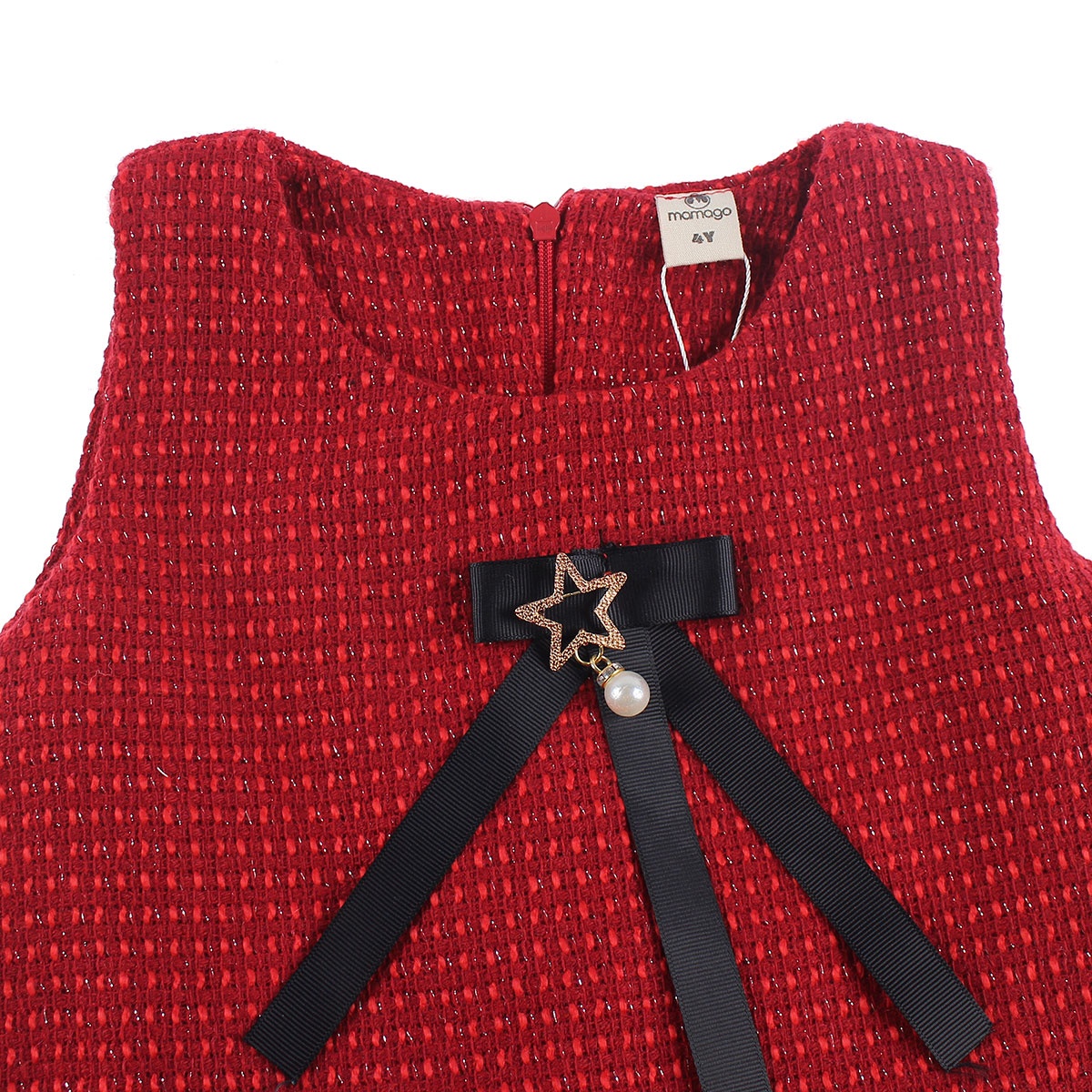 Váy dạ cho bé gái đuôi cá đính nơ Mamago M19D (Đỏ) hình 2