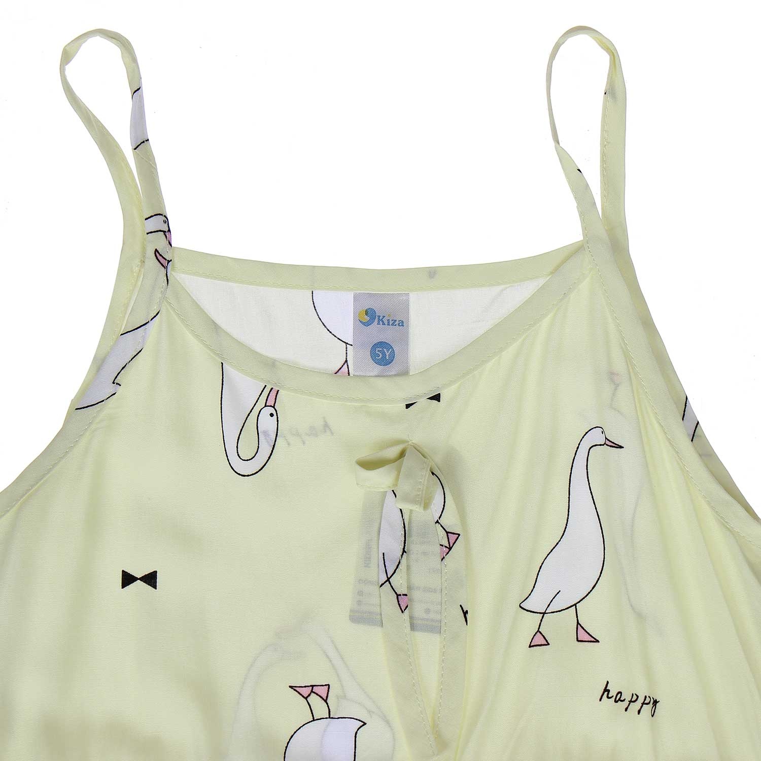 Váy lanh bé gái 2 dây Kiza in vịt hình 1