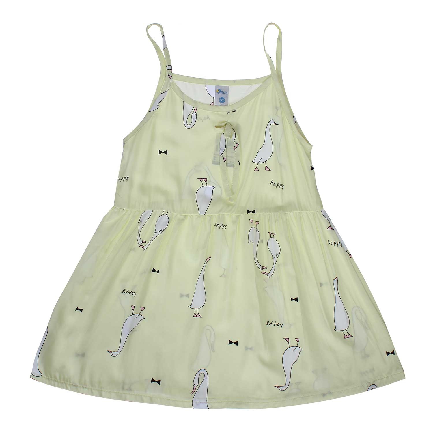 Váy lanh bé gái 2 dây Kiza in vịt hình 3