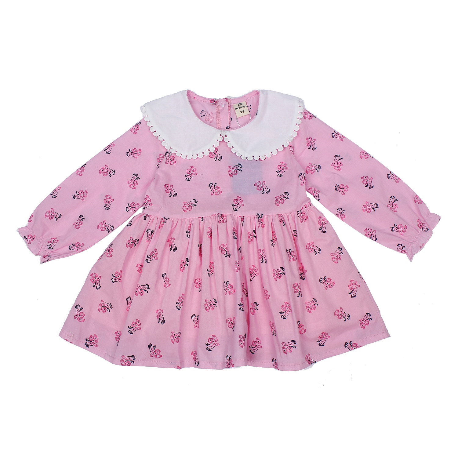 Váy ren cổ hoa nhí hồng Mamago M19T hình 3