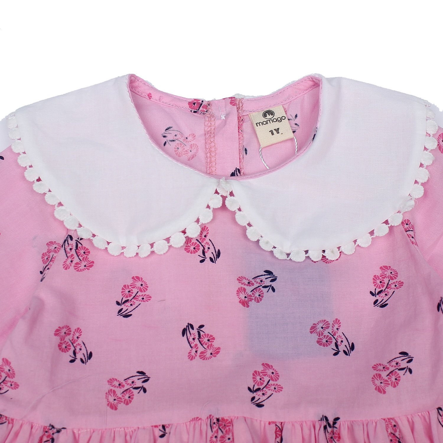 Váy ren cổ hoa nhí hồng Mamago M19T hình 1