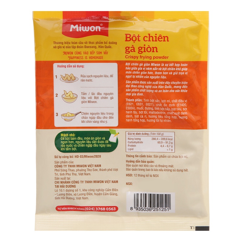 Bột chiên gà giòn Miwon hình 3