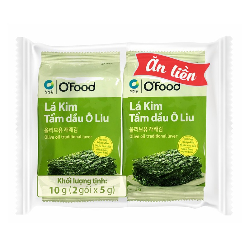 Lá kim tẩm dầu ô liu O'Food gói 5g (lốc 2) hình 1