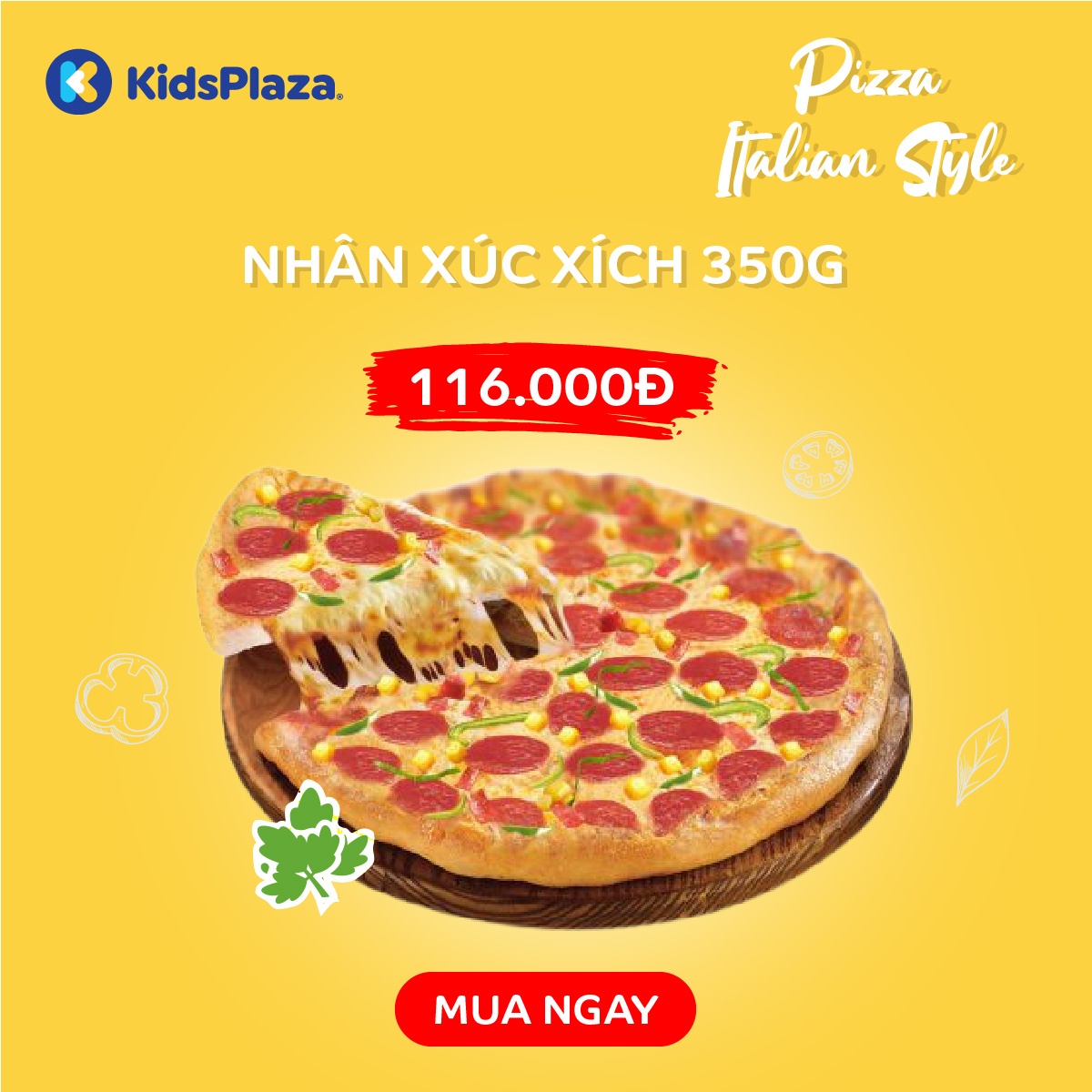 Pizza Italian Style nhân xúc xích 350g DD21 hình 1