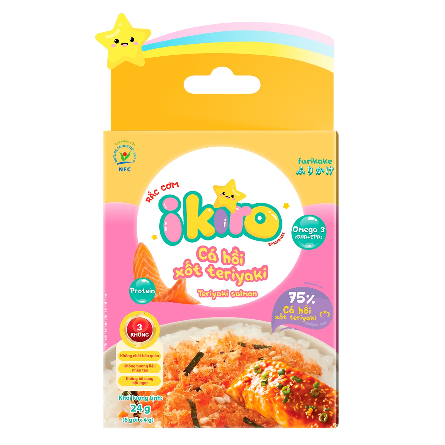 Rắc cơm cá hồi Ikiro vị teriyaki 24g