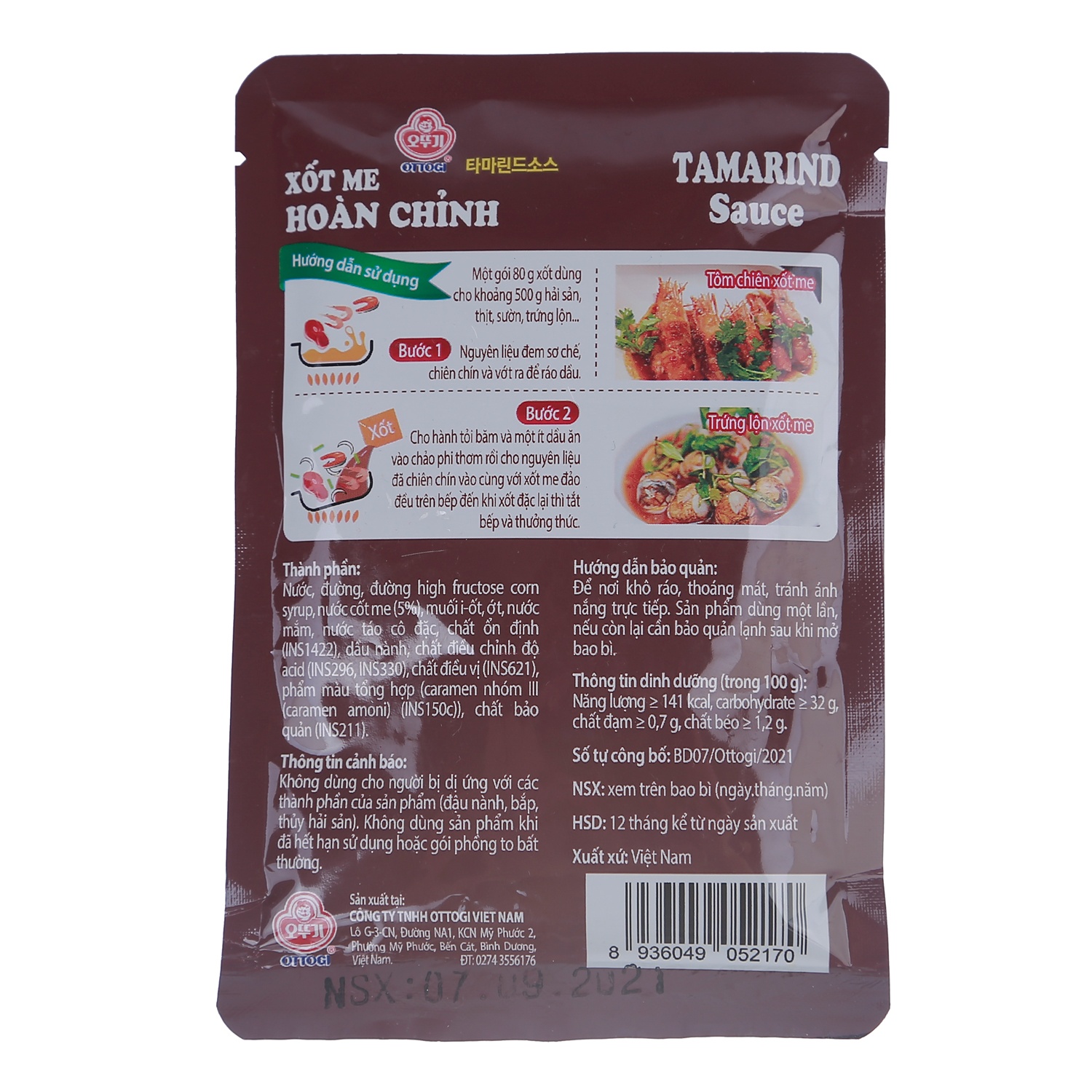 Sốt me hoàn chỉnh Ottogi gói 80g hình 2