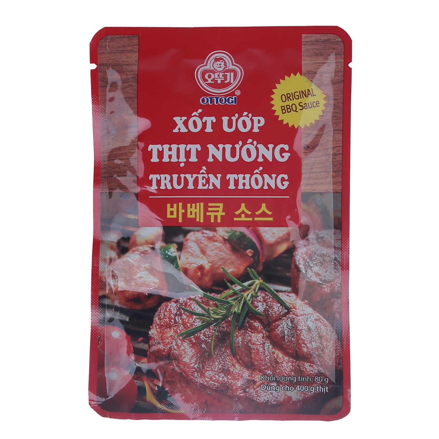 Sốt ướp thịt nướng BBQ Ottogi vị truyền thống gói 80g hình 1
