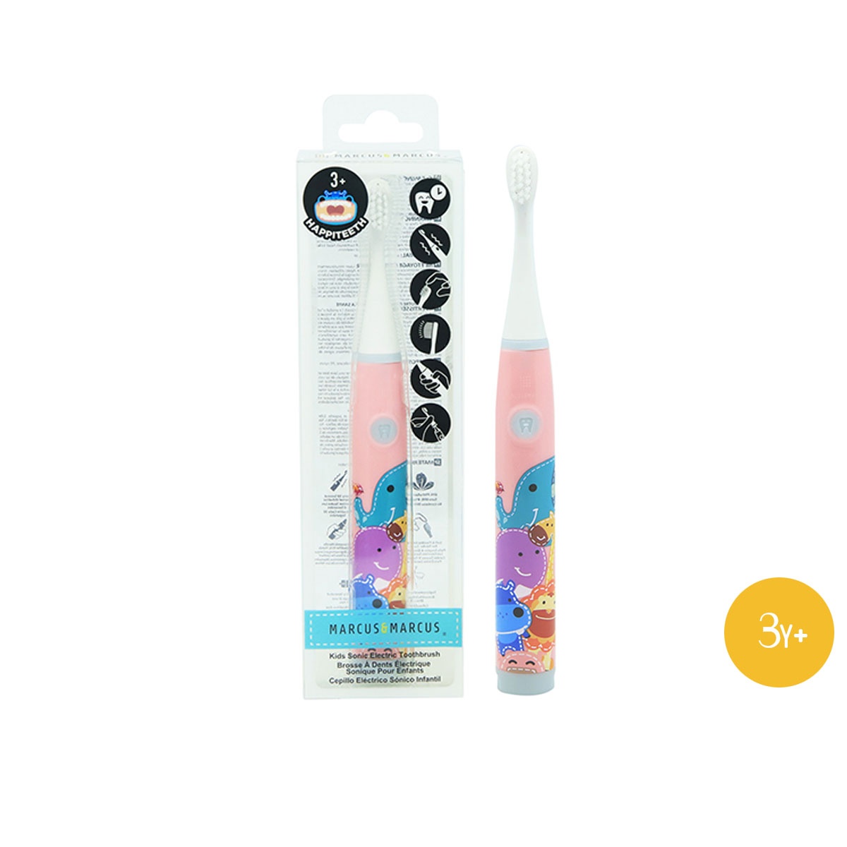 Bàn chải đánh răng chạy pin cho bé Marcus & Marcus màu hồng hình 1