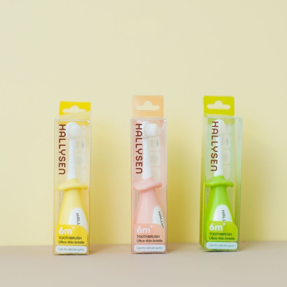 Bàn chải đánh răng lông tơ Hallysen cho bé 6M+ (Màu ngẫu nhiên) hình 2
