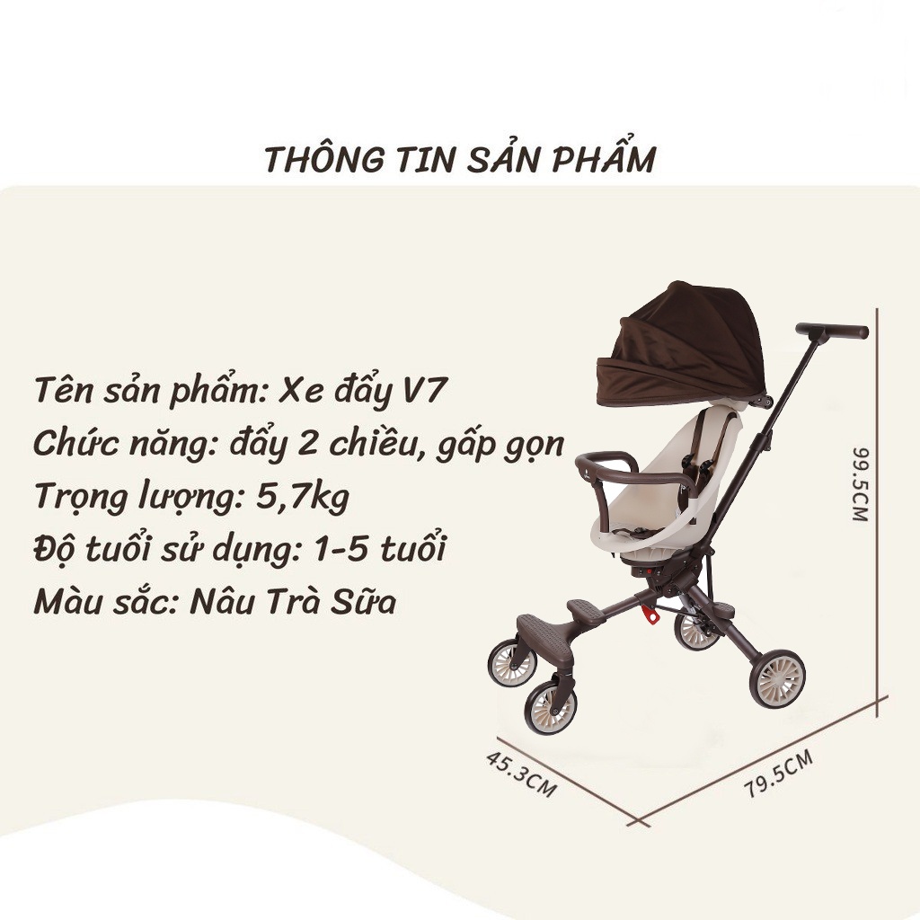 Xe đẩy gấp gọn 2 chiều Mamago V7-619 hình 8