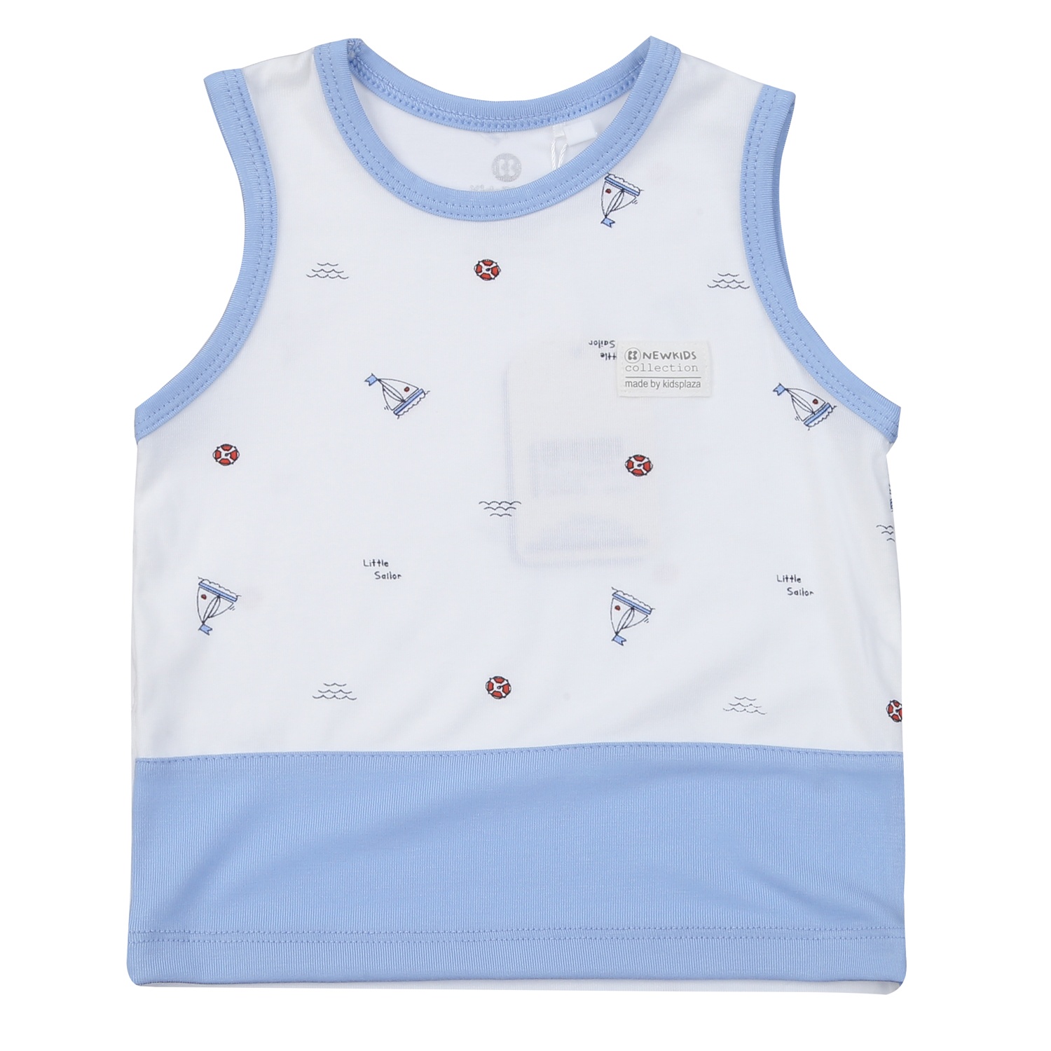 Bộ ba lỗ bé trai KidsPlaza Otis ND25H (Trắng Xanh) hình 2