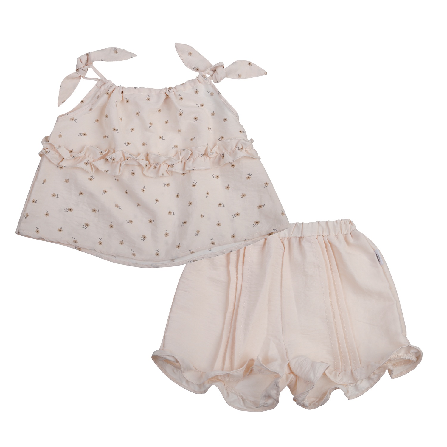 Bộ bé gái KidsPlaza 2 dây thắt nơ M25H (Be)