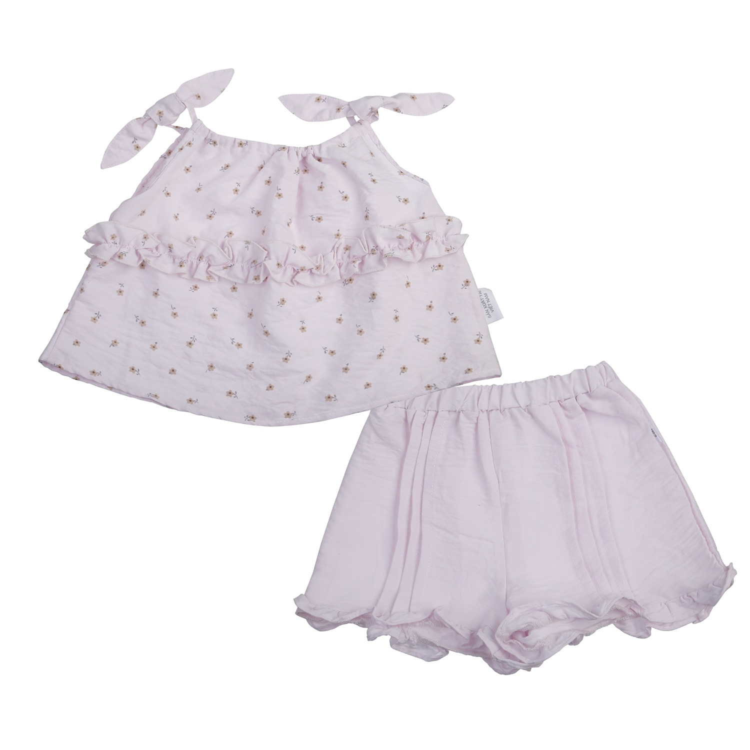 Bộ bé gái KidsPlaza 2 dây thắt nơ M25H (Tím)  hình 1