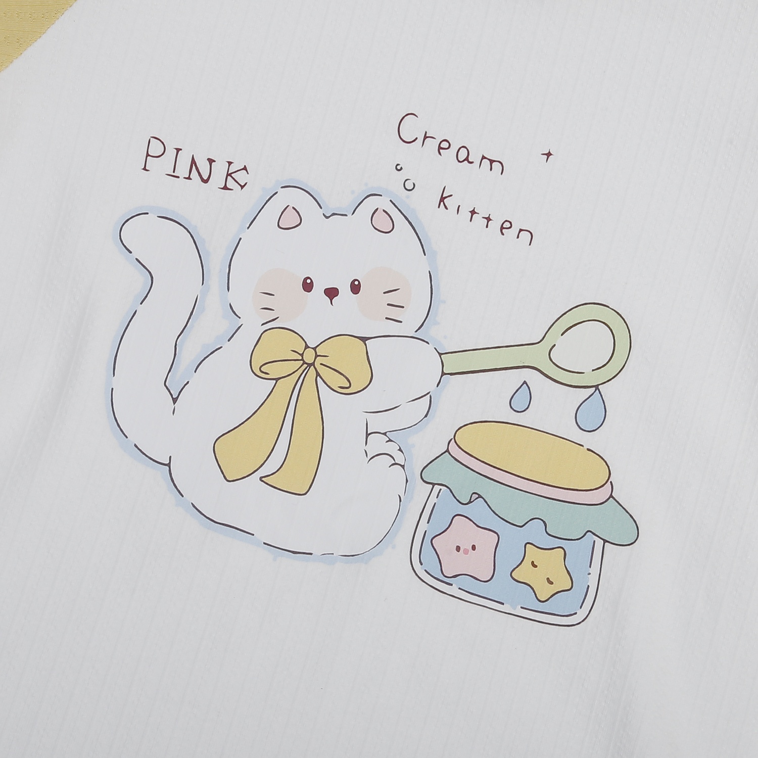 Bộ cộc bé gái KidsPlaza rayon in mèo M25H (Vàng) hình 3