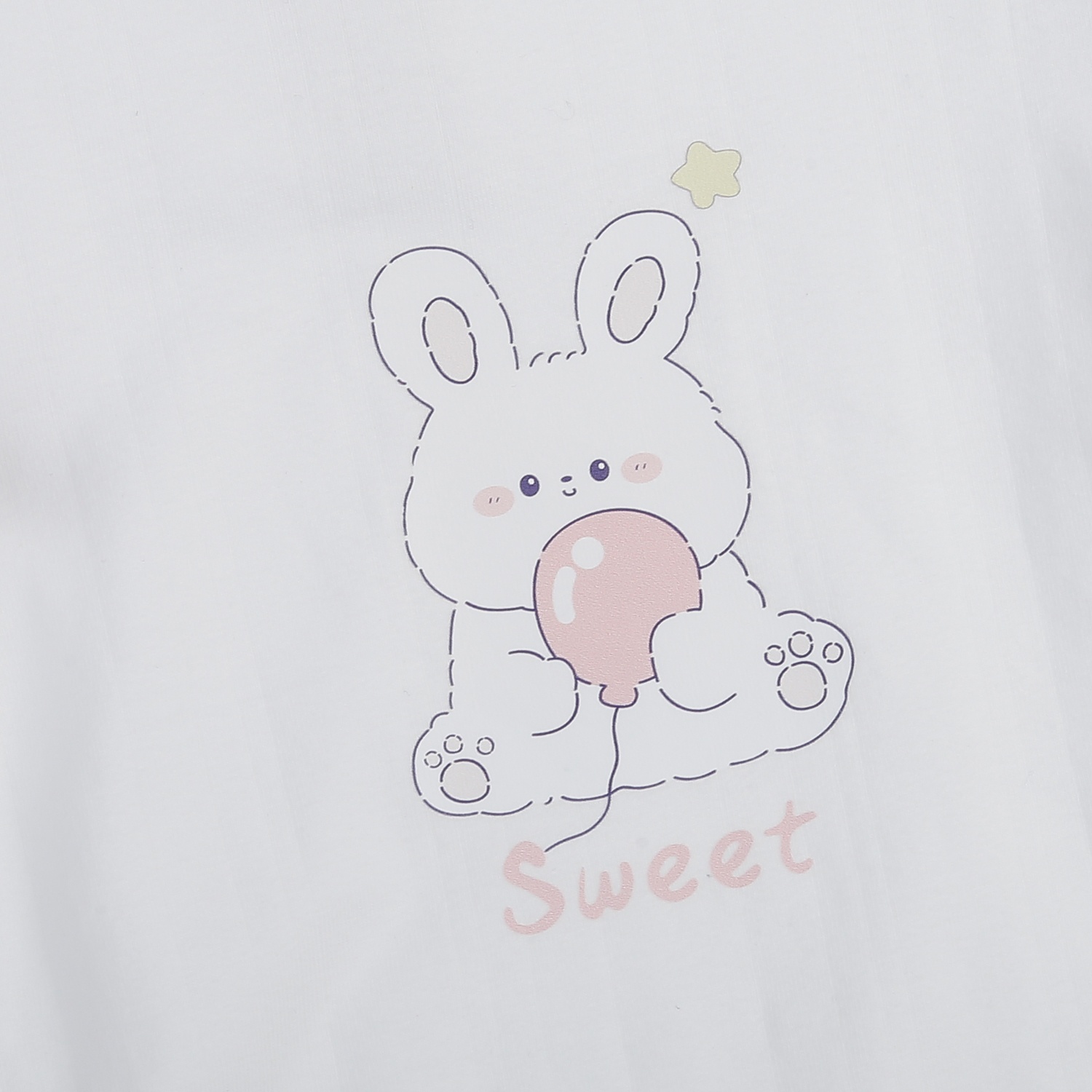 Bộ cộc bé gái KidsPlaza tay bèo thỏ HN25H ( Trắng Tím) 