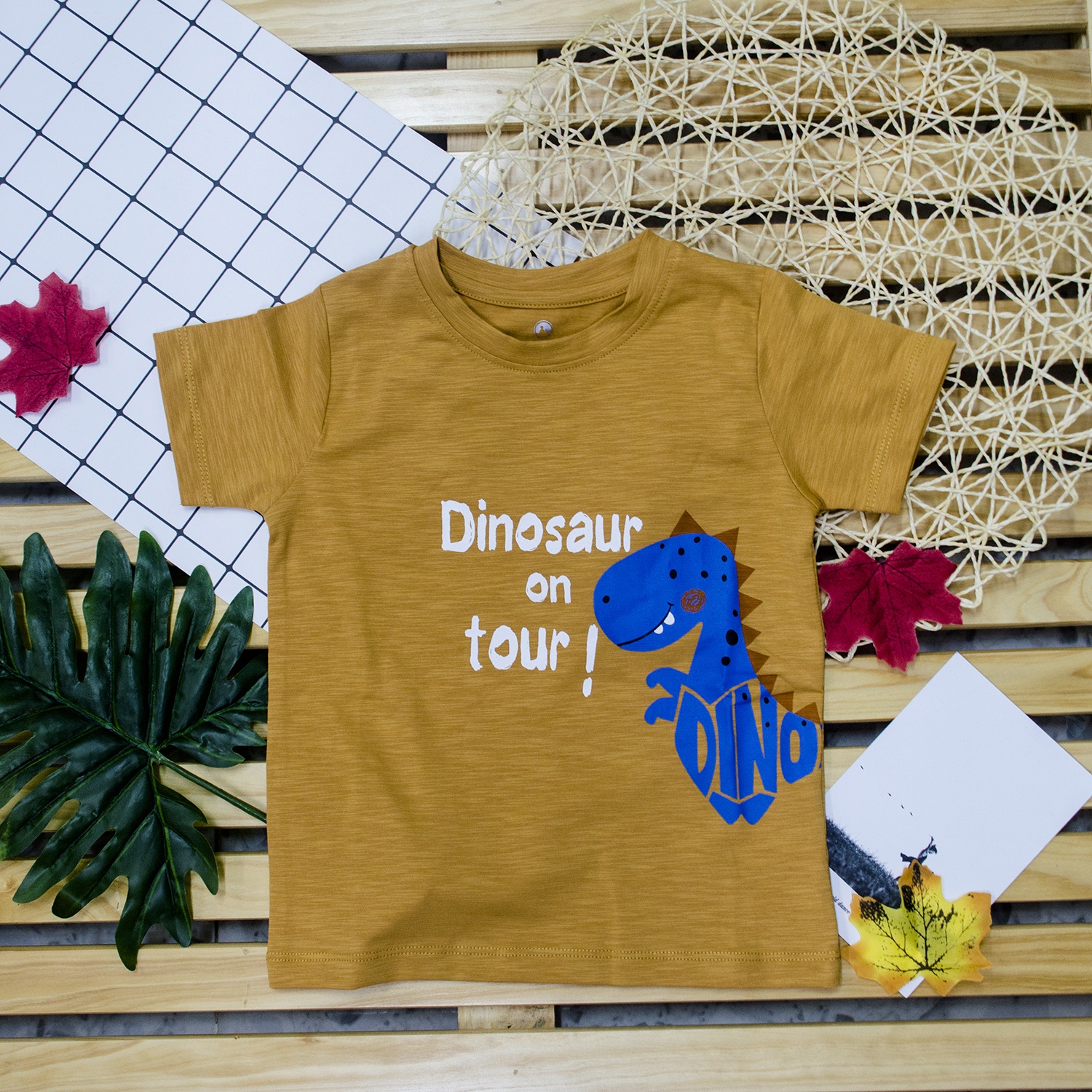 Quần áo thời trang bé trai Mamago in hình khủng long xanh LN9.19 hình 2