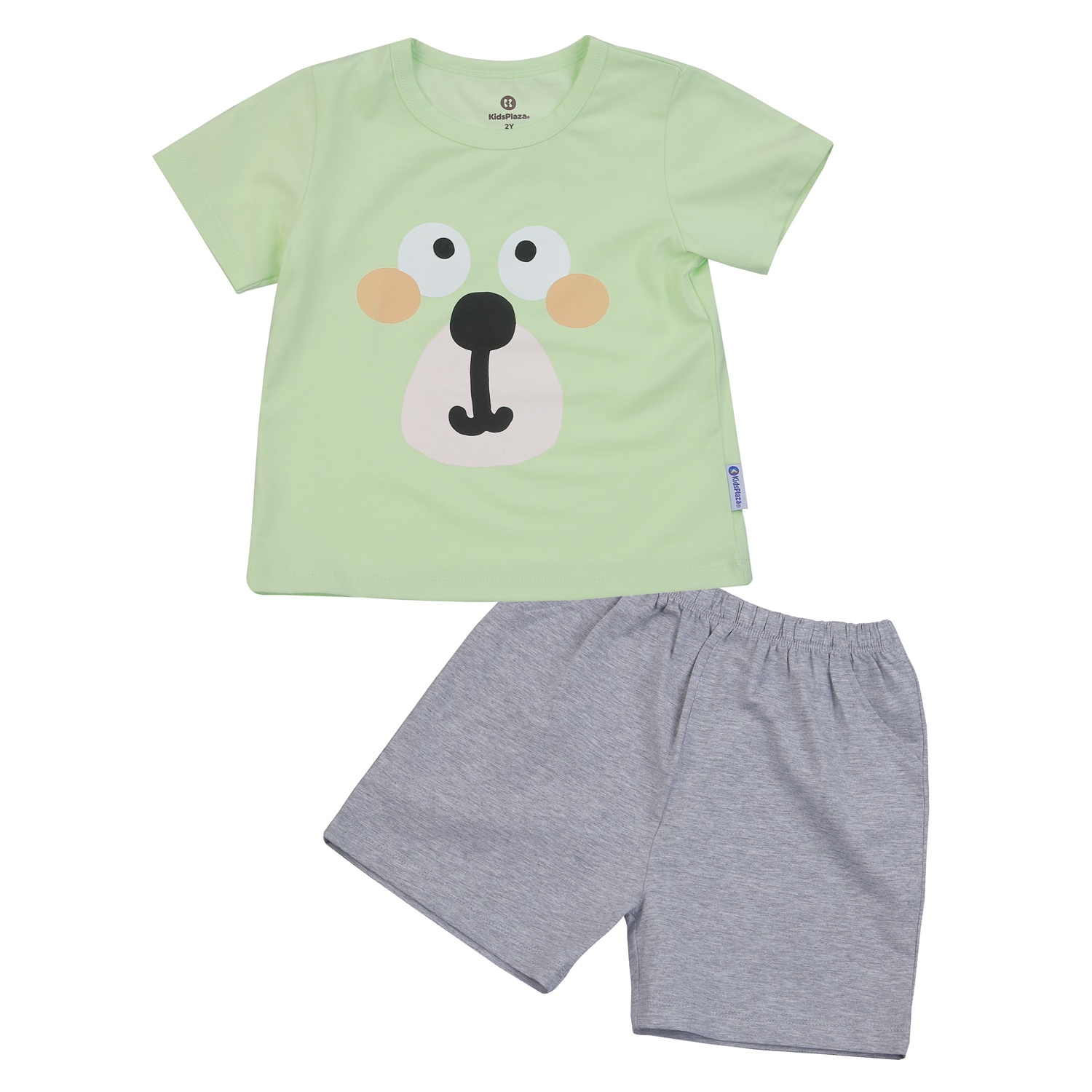 Bộ cộc bé trai KidsPlaza in mặt khỉ đáng yêu M25H (Xanh xám)