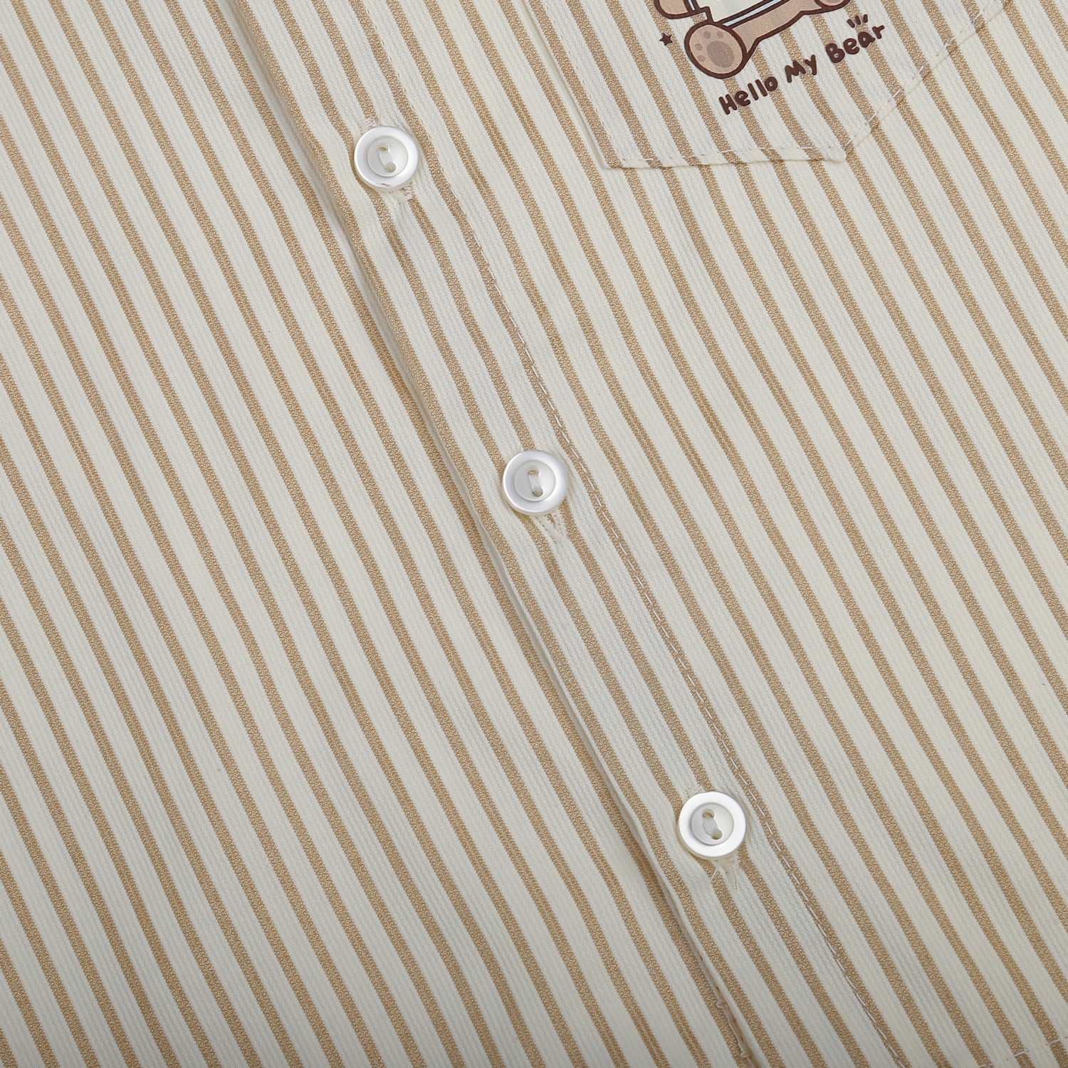 Bộ cộc bé trai KidsPlaza kẻ nâu M25H