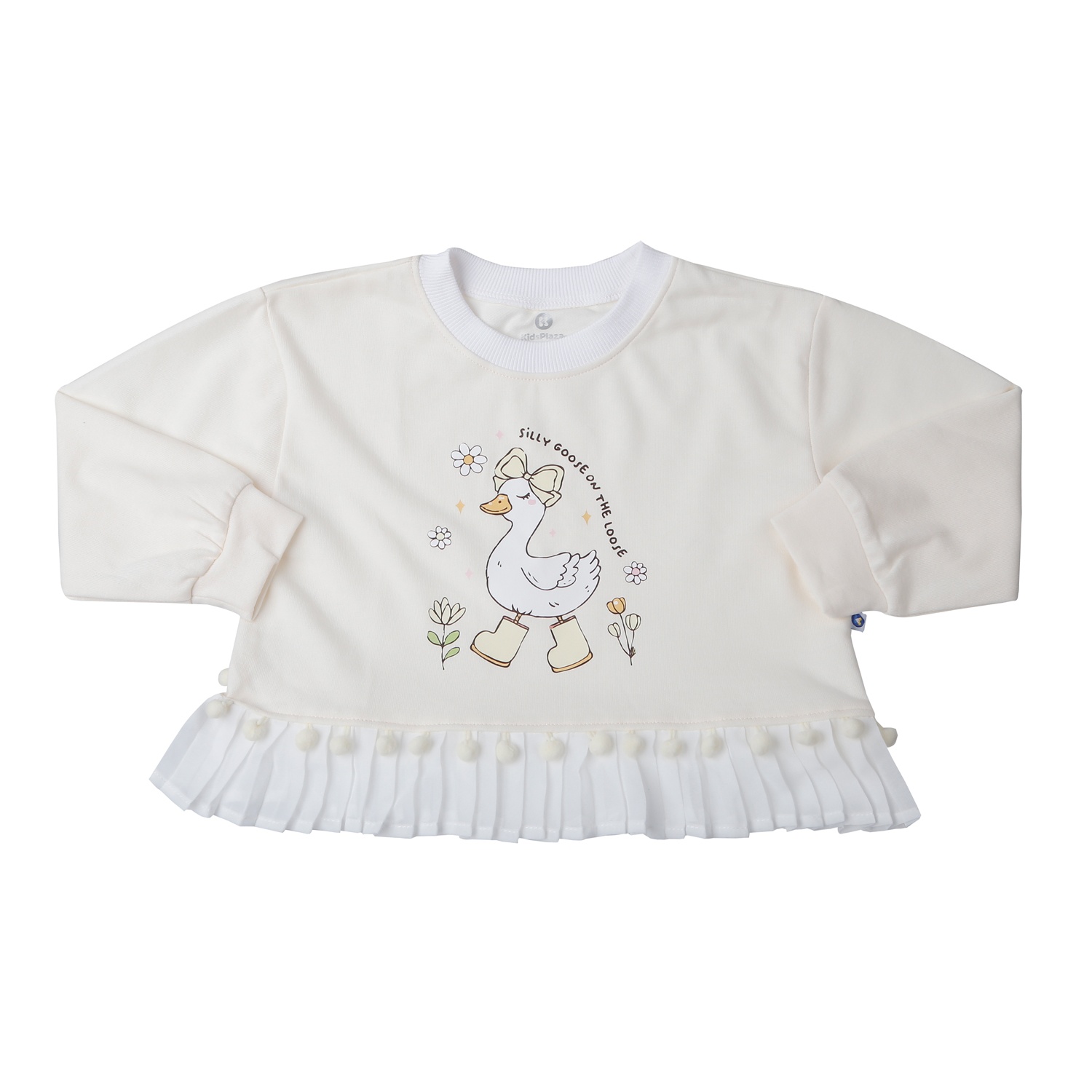 Bộ đồ bé gái Kidsplaza in chú vịt HN25D (Trắng)  hình 2