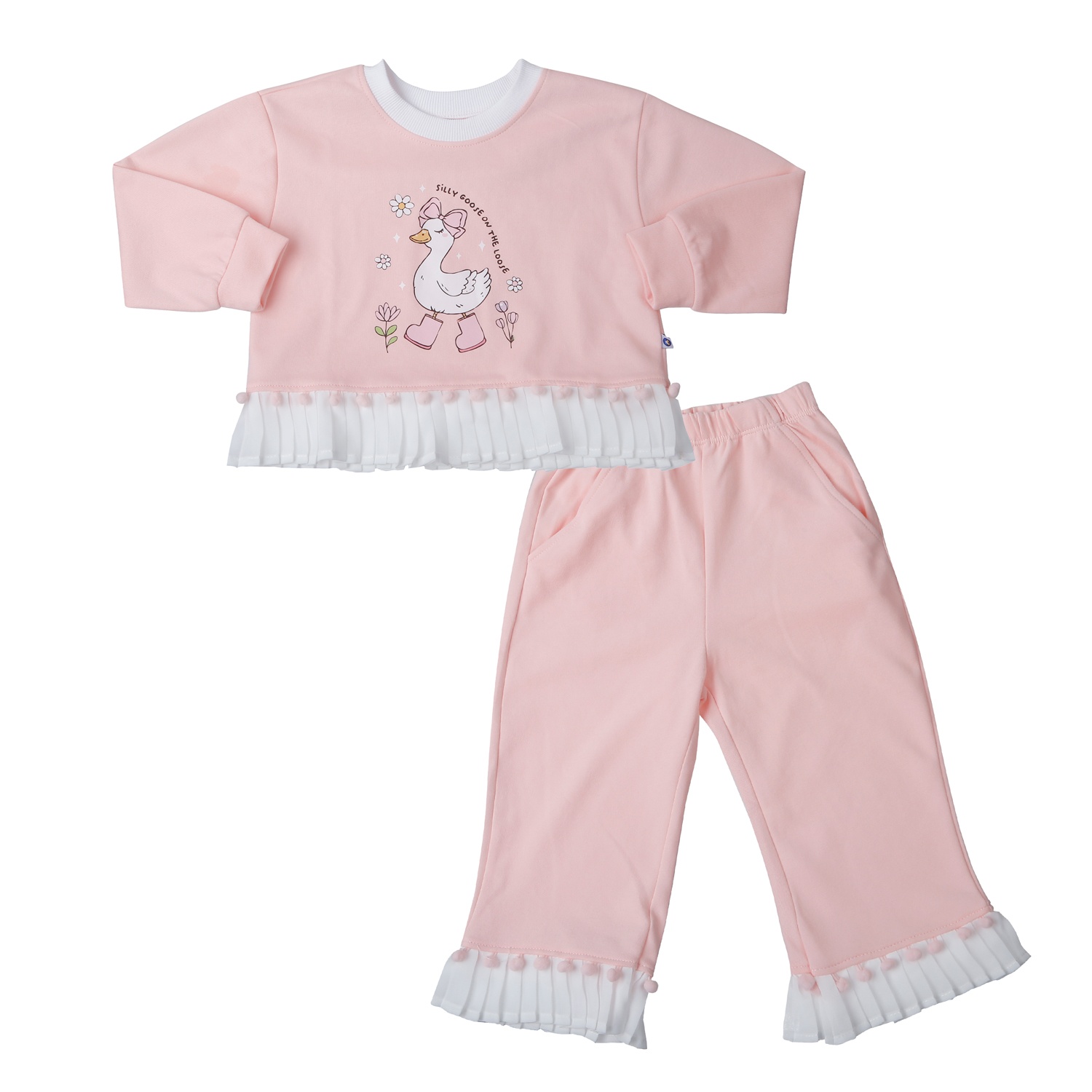 Bộ đồ bé gái Kidsplaza in hình chú vịt HN25D (Hồng) hình 1