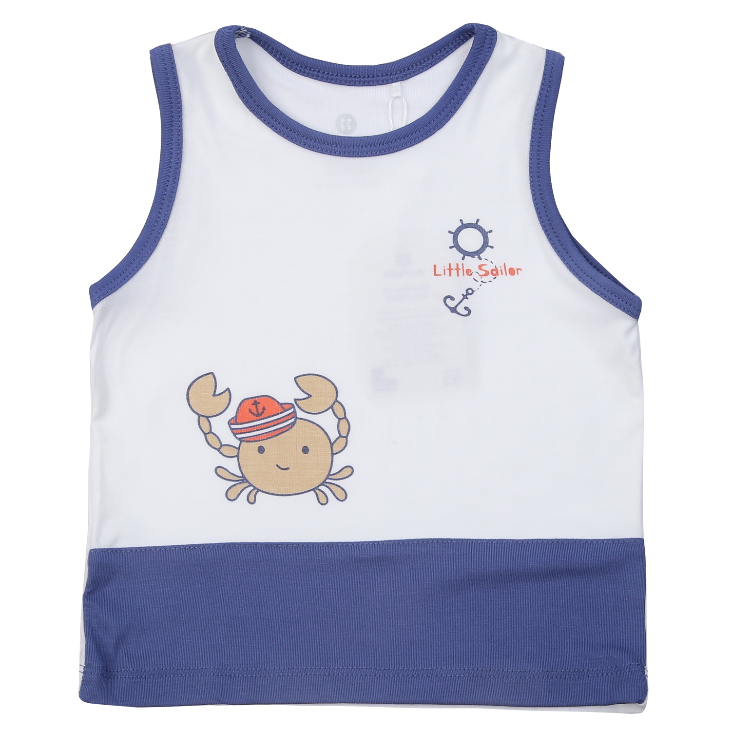 Bộ quần áo ba lỗ bé trai KidsPlaza Otis ND25H (Trắng xanh) hình 2