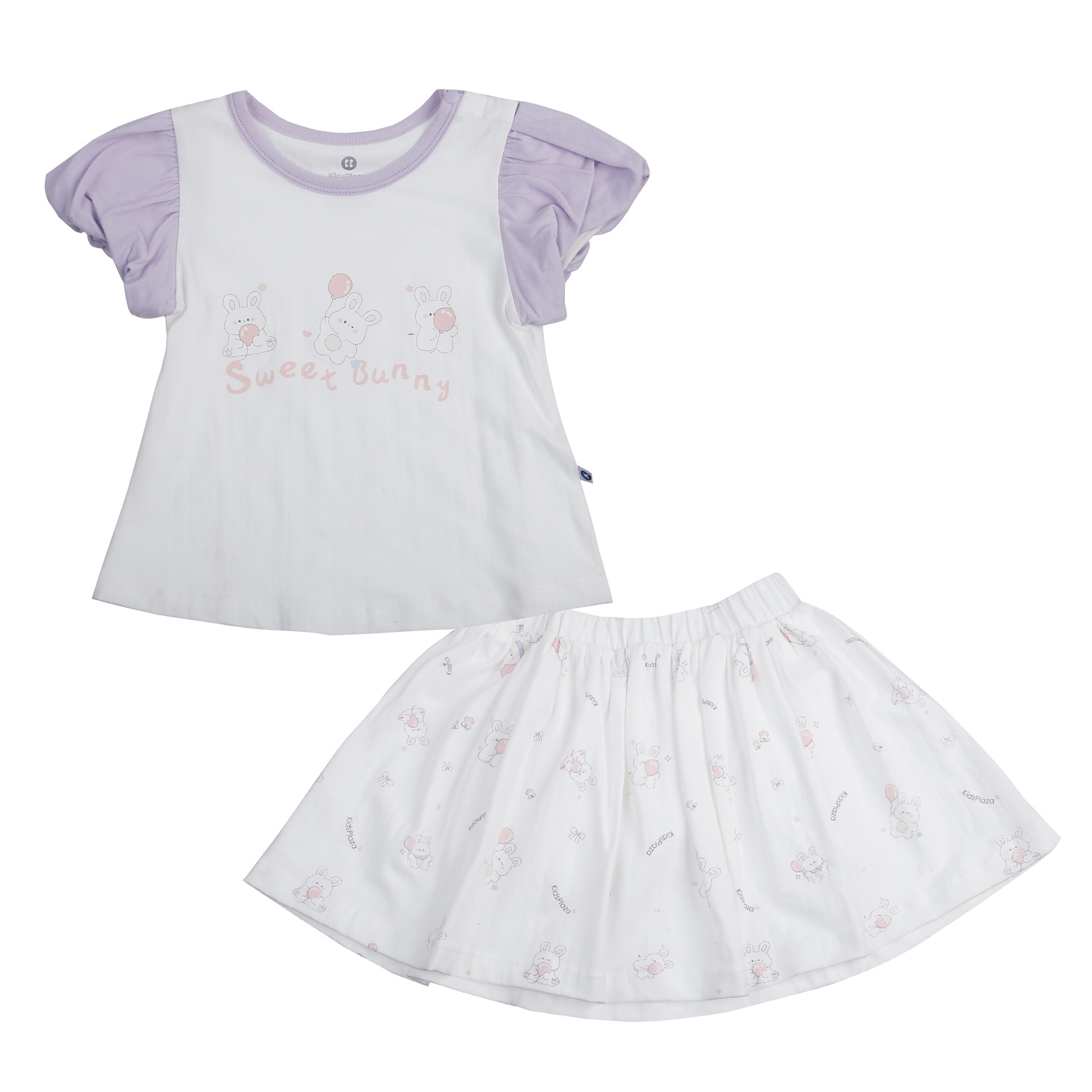 Set váy bé gái KidsPlaza in thỏ HN25H (Trắng Tím) 