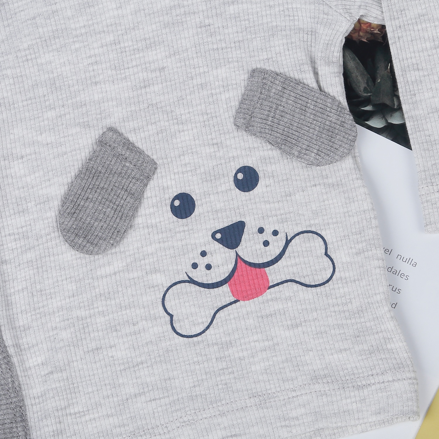 Bộ sơ sinh dài tay cài lệch kẻ tăm KidsPlaza ND22T (Ghi) hình 4