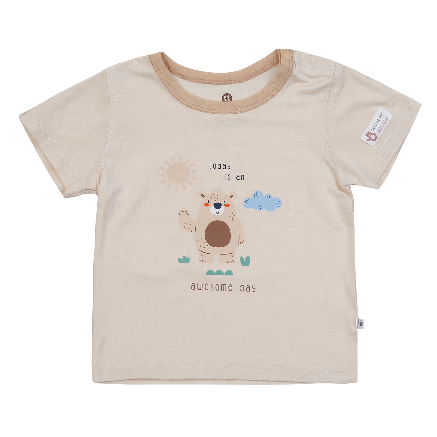 Bộ cộc bé trai Kidsplaza in Gấu M25H (Be)  hình 2