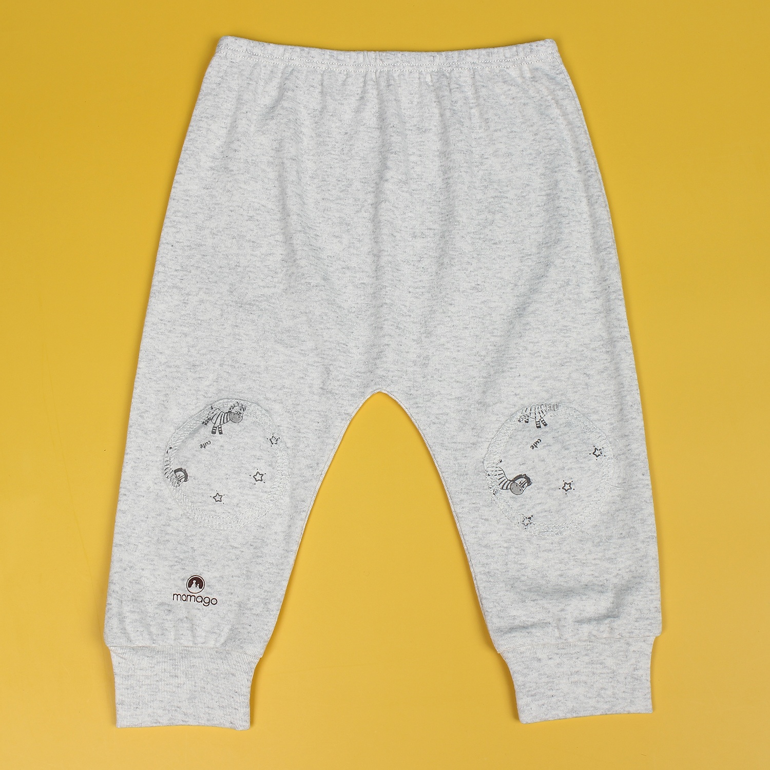 Bộ sơ sinh cài vai in tay hình ngựa vằn Mamago NĐ19 (Ghi) hình 4