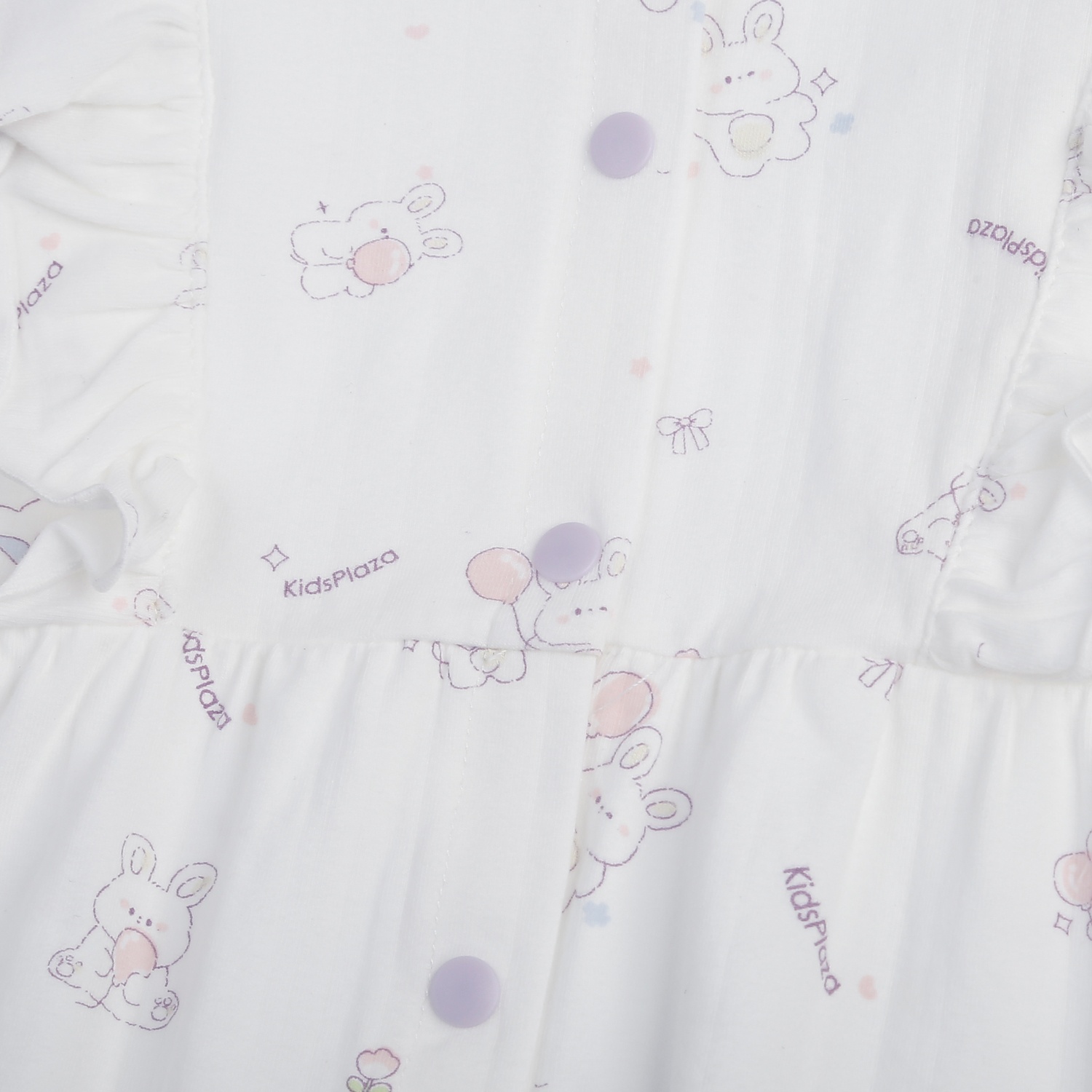 Body ba lỗ bé gái KidsPlaza in thỏ HN25H (Trắng Tím) 