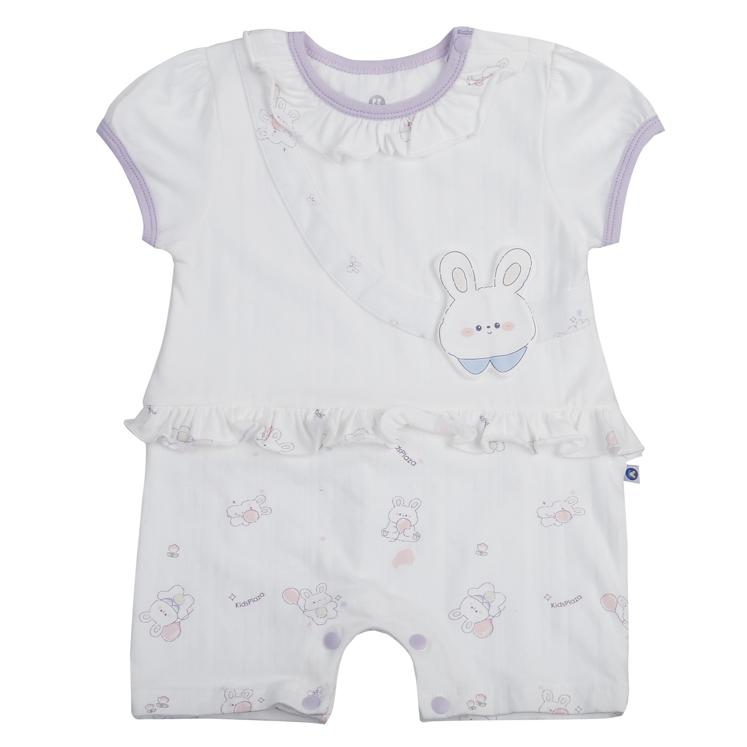 Body cộc bé gái KidsPlaza mặt thỏ HN25H (Trắng Tím) 