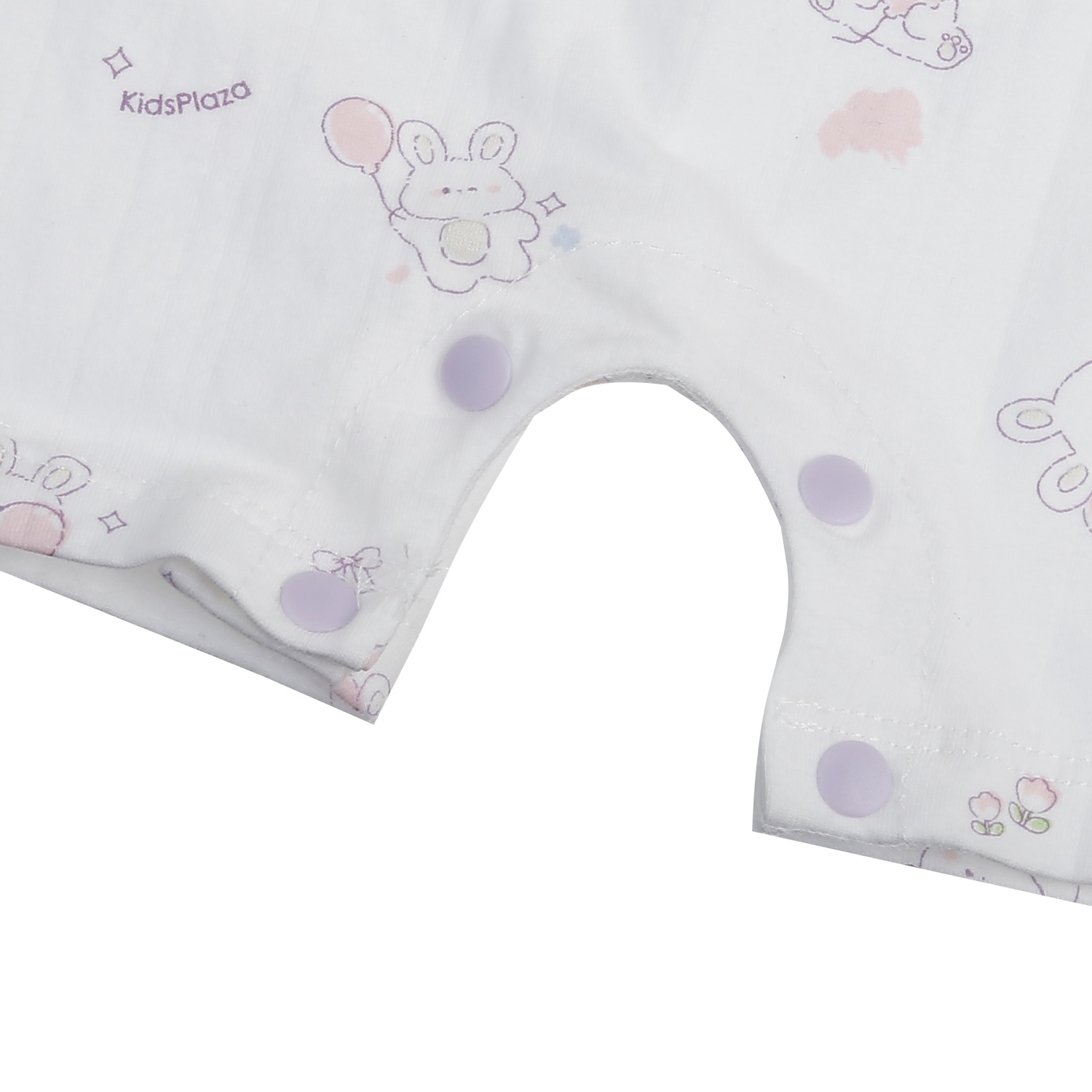 Body cộc bé gái KidsPlaza mặt thỏ HN25H (Trắng Tím) 