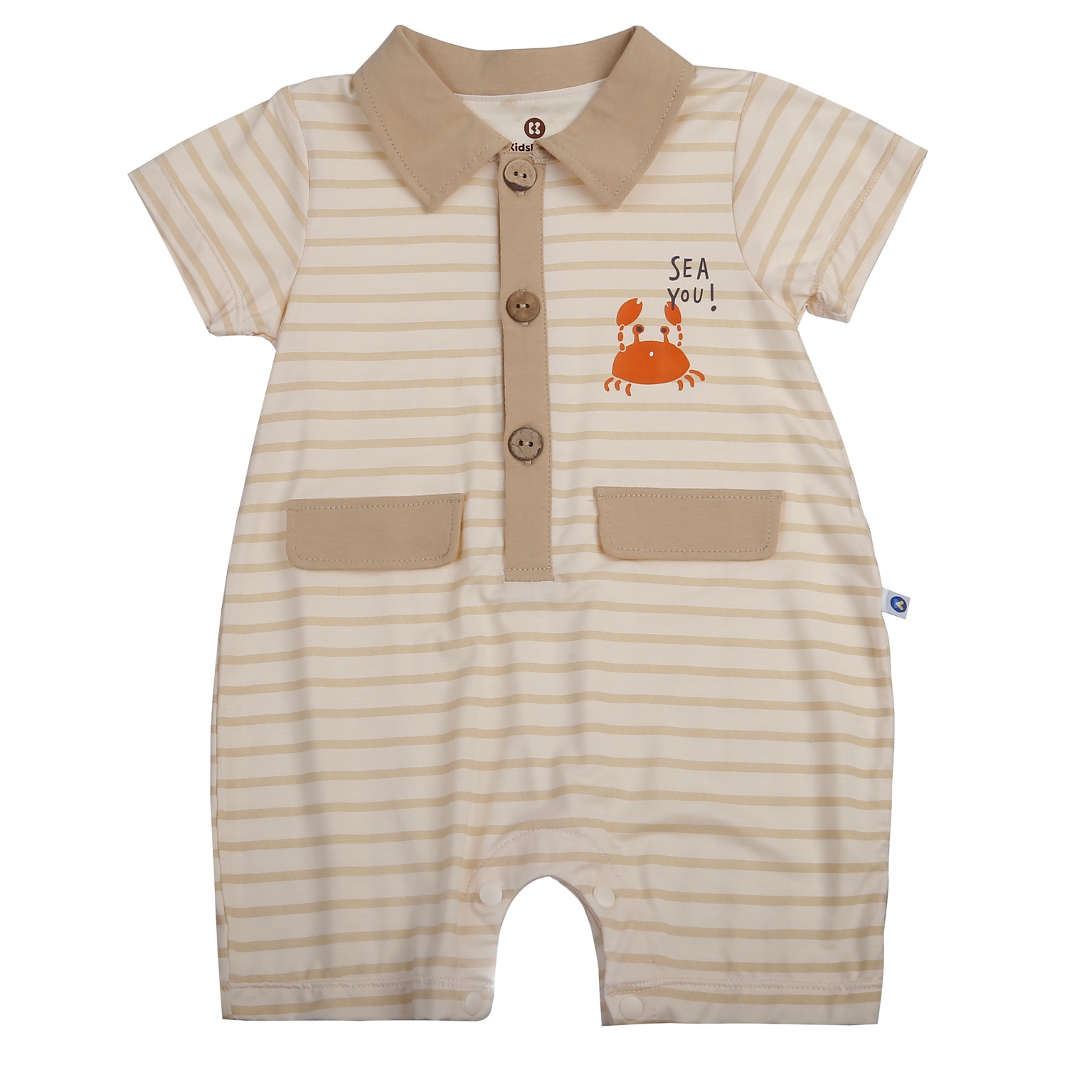 Body cộc bé trai KidsPlaza in cua HN25H (Be Nâu) 