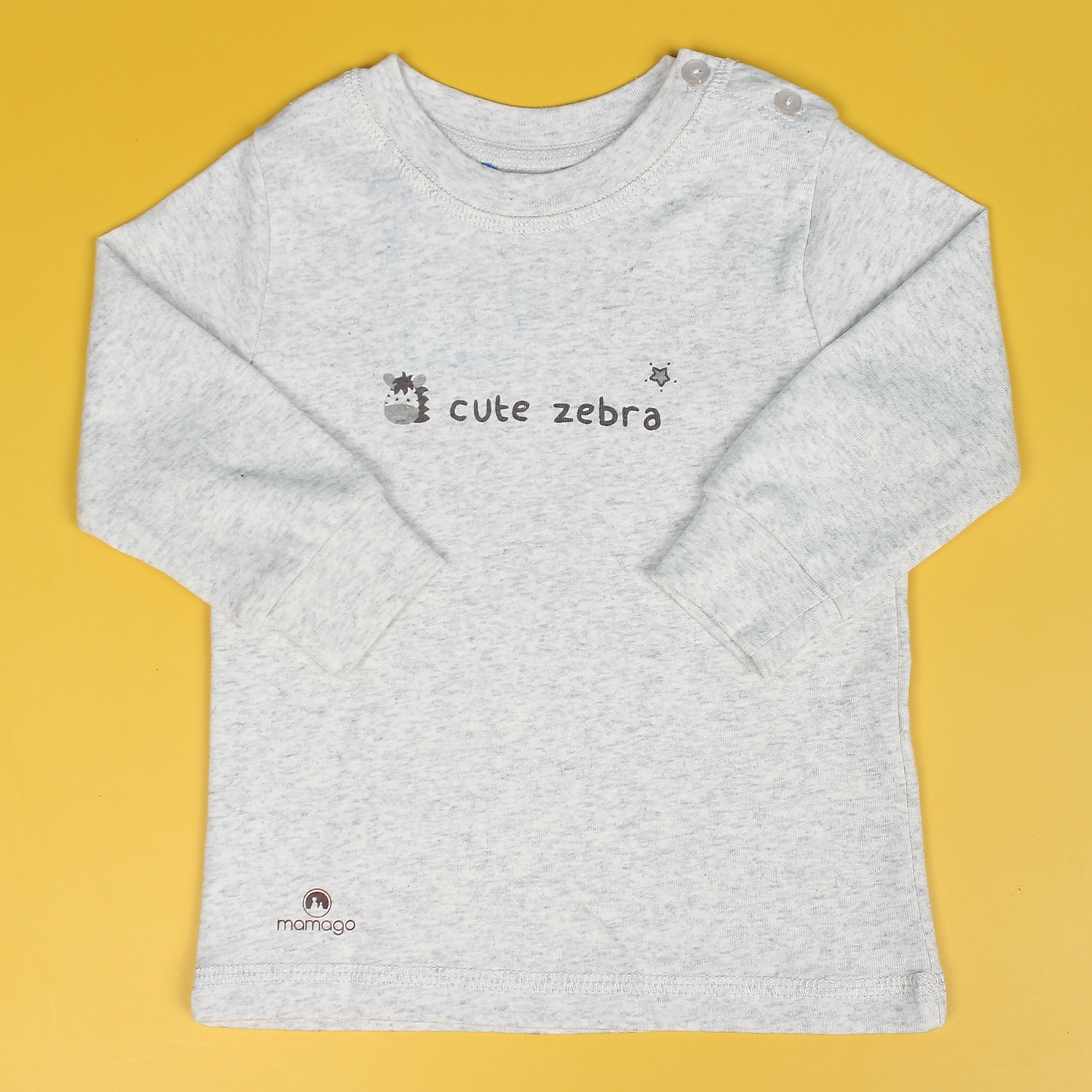 Quần áo sơ sinh cài vai in hình chú ngựa vằn Mamago NĐ19 (Ghi) hình 2