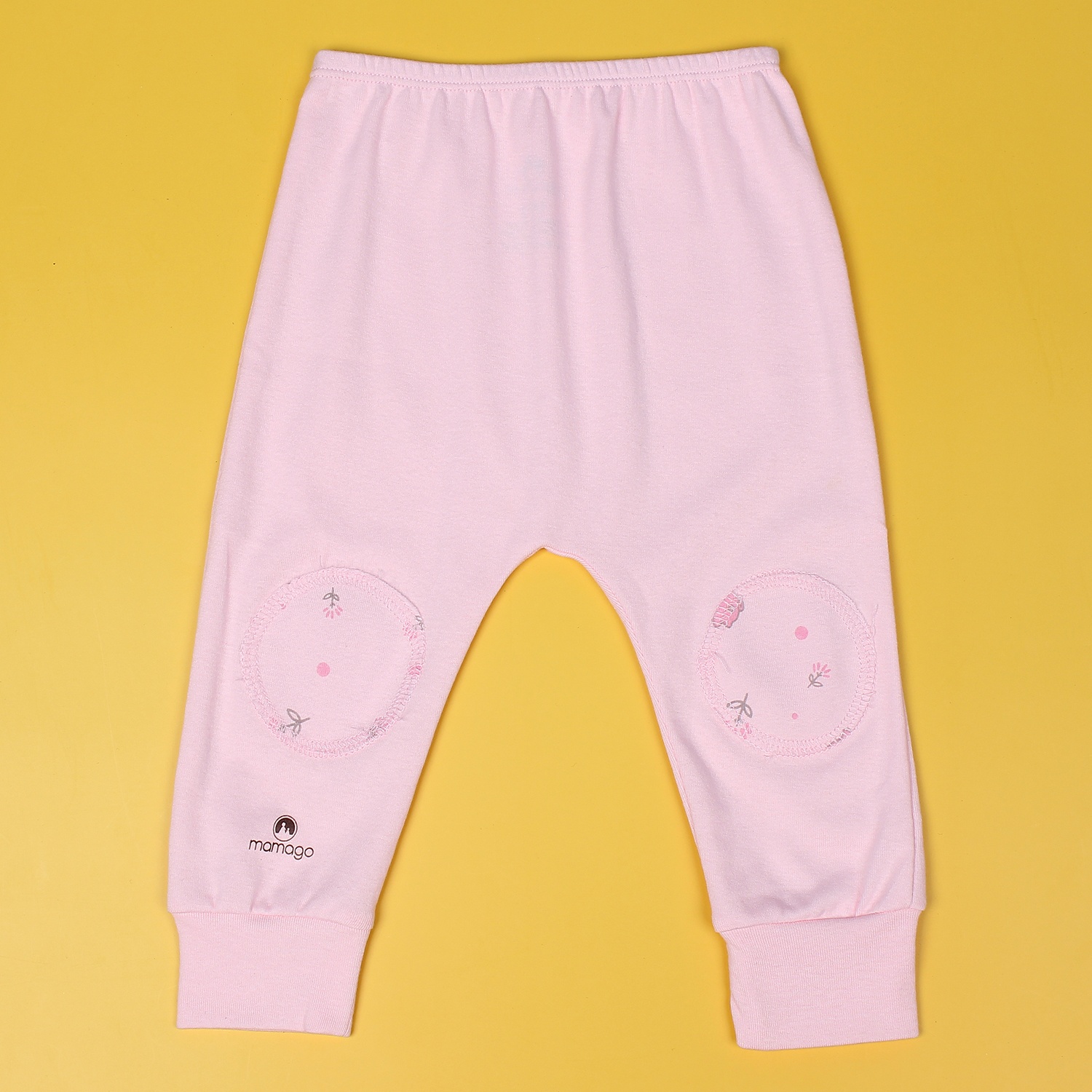 Quần áo sơ sinh cài vai in tay hình chú lợn Mamago NĐ19 (Hồng) hình 3