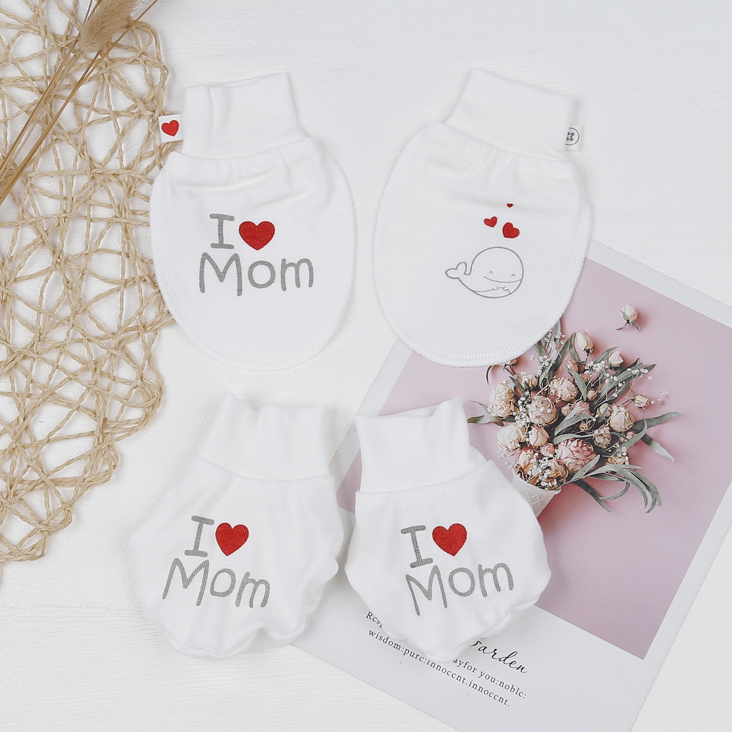 Set bao tay chân cho bé Otis Kidsplaza ND23H (Màu trắng) hình 1